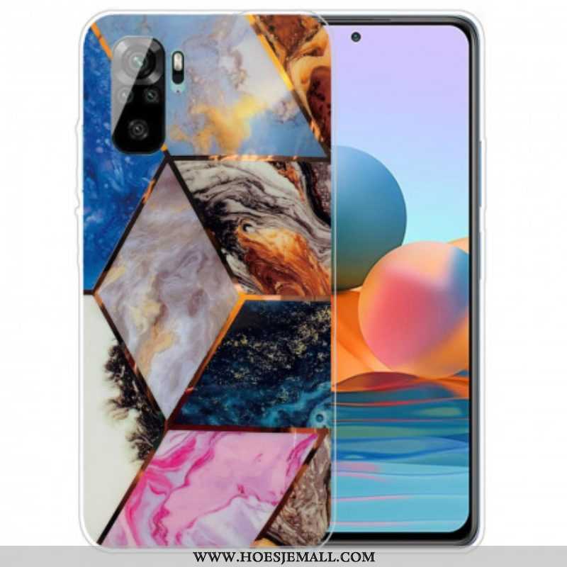 Hoesje voor Xiaomi Redmi Note 10 / 10S Marmer Met Intense Geometrie