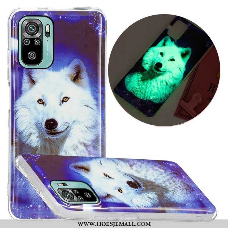 Hoesje voor Xiaomi Redmi Note 10 / 10S Fluorescerende Wolf-serie