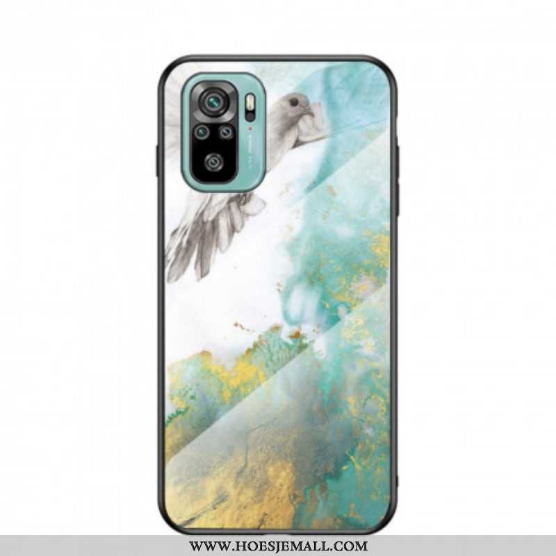 Hoesje voor Xiaomi Redmi Note 10 / 10S Marmeren Kleuren Gehard Glas