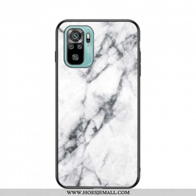 Hoesje voor Xiaomi Redmi Note 10 / 10S Marmeren Kleuren Gehard Glas