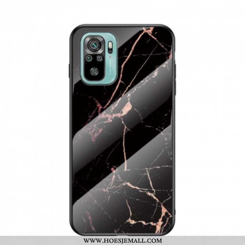 Hoesje voor Xiaomi Redmi Note 10 / 10S Marmeren Kleuren Gehard Glas