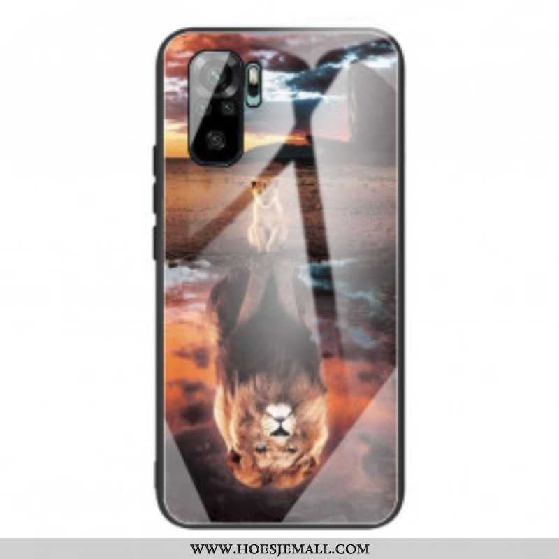 Telefoonhoesje voor Xiaomi Redmi Note 10 / 10S Lion Cub's Dream Gehard Glas