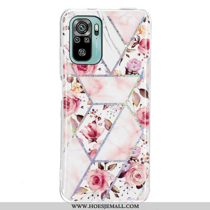 Hoesje voor Xiaomi Redmi Note 10 / 10S Gemarmerde Bloemen