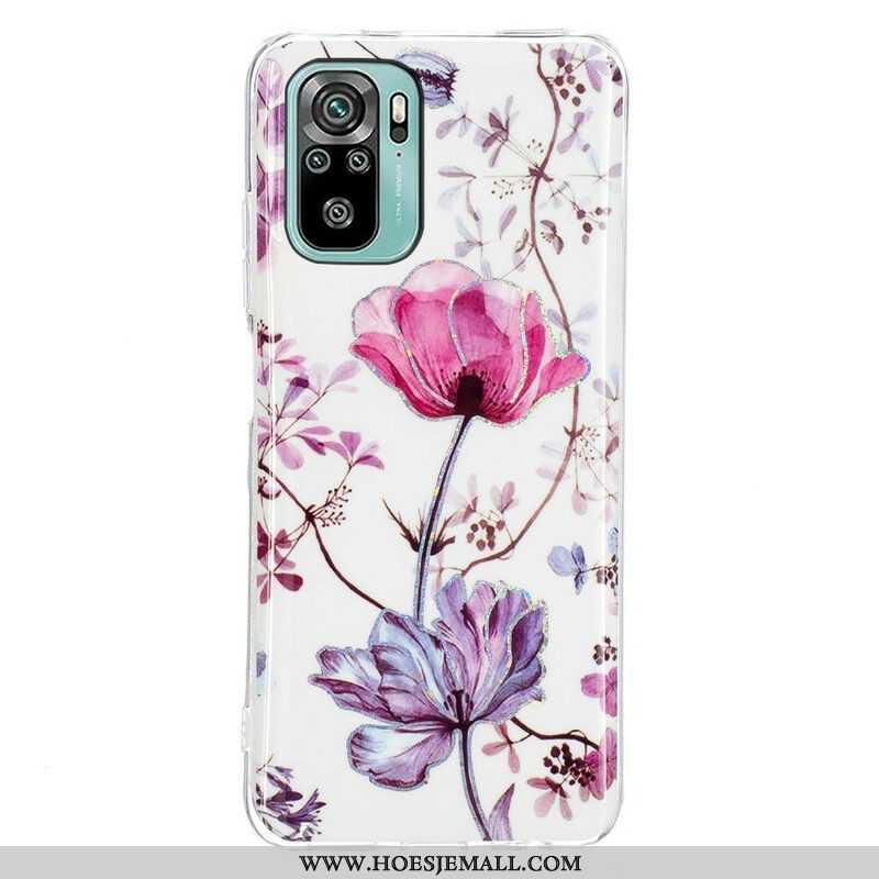 Hoesje voor Xiaomi Redmi Note 10 / 10S Gemarmerde Bloemen