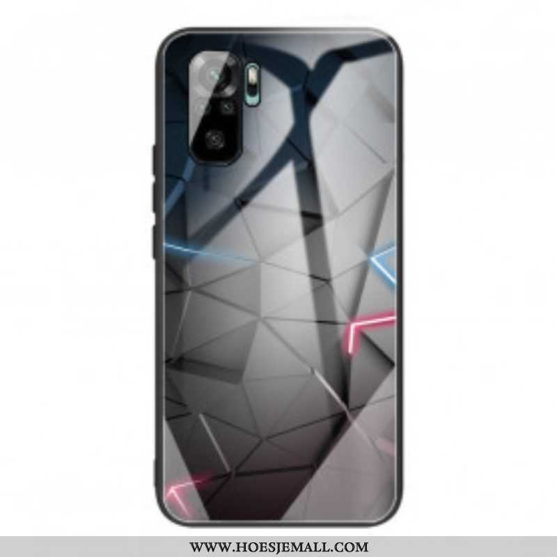 Hoesje voor Xiaomi Redmi Note 10 / 10S Geometrie Van Gehard Glas