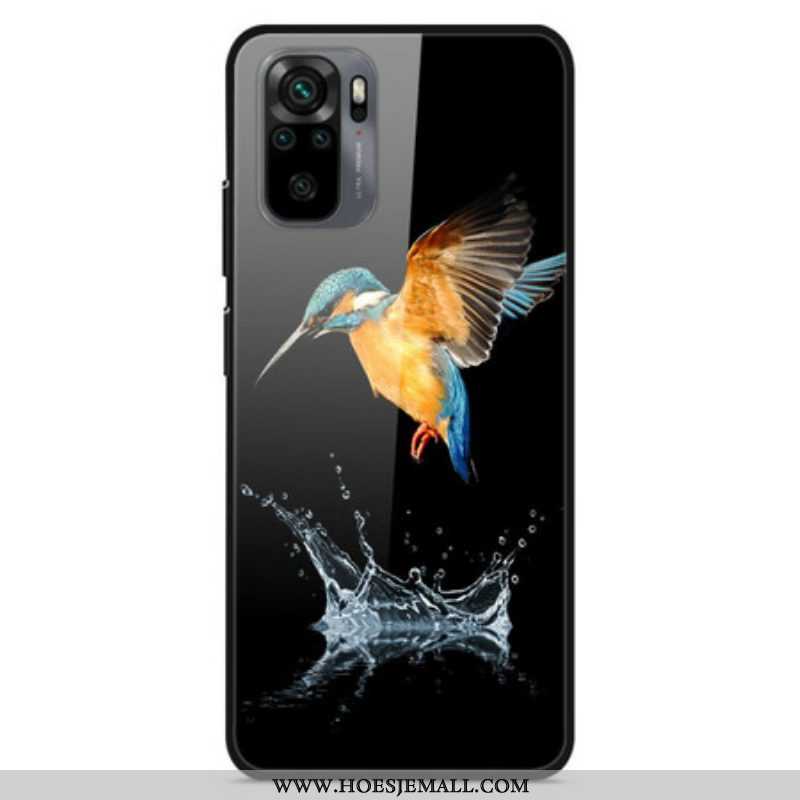 Hoesje voor Xiaomi Redmi Note 10 / 10S Crown Bird Gehard Glas