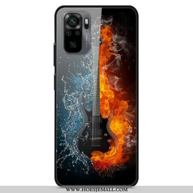 Telefoonhoesje voor Xiaomi Redmi Note 10 / 10S Gitaar Van Gehard Glas