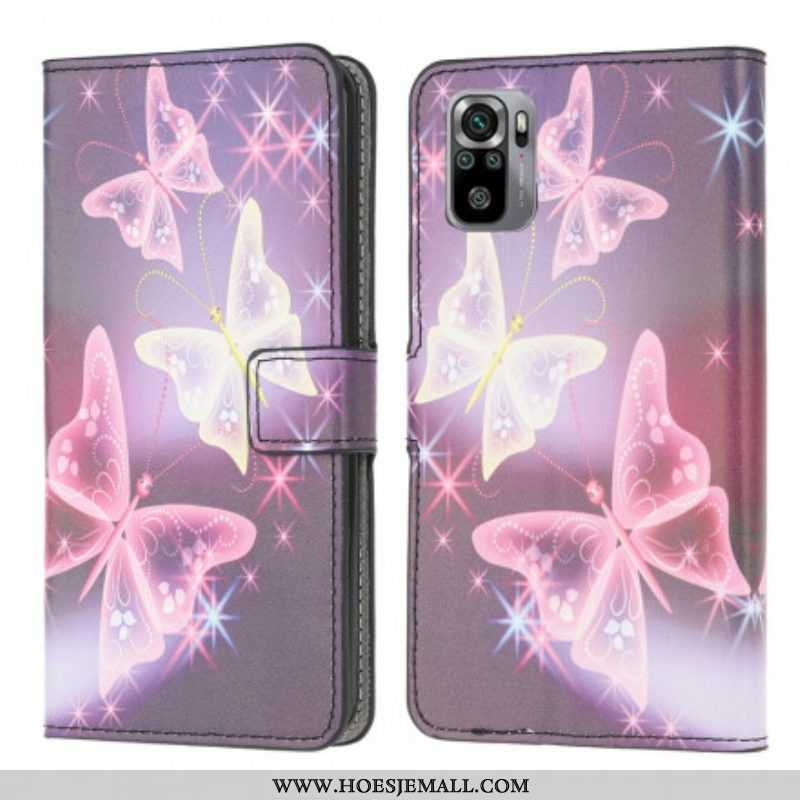 Folio-hoesje voor Xiaomi Redmi Note 10 / 10S Vlinders En Bloemen