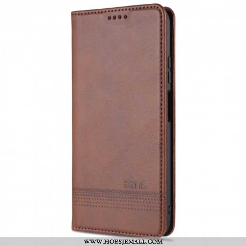 Bescherming Hoesje voor Xiaomi Redmi Note 10 / 10S Folio-hoesje Azns Leerstyling