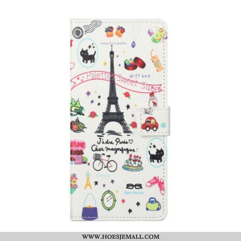 Leren Hoesje voor Xiaomi Redmi Note 10 5G Ik Hou Van Parijs