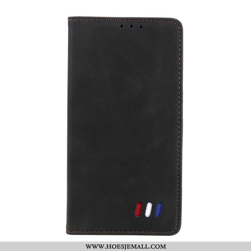 Bescherming Hoesje voor Xiaomi Redmi Note 10 5G Folio-hoesje Driekleurige Lederen Stijl