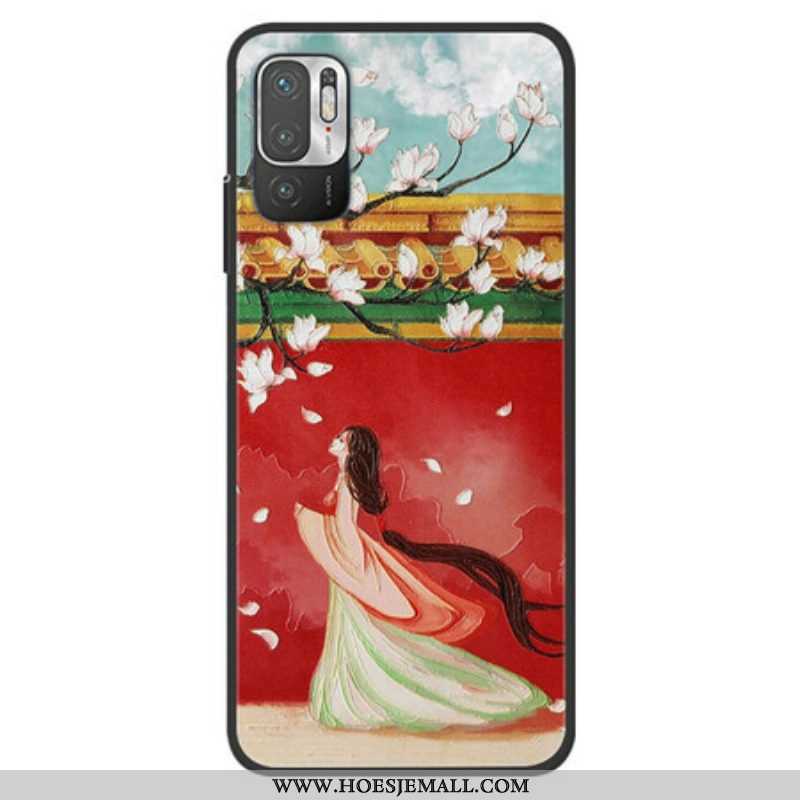 Hoesje voor Xiaomi Redmi Note 10 5G Bloem Vrouw
