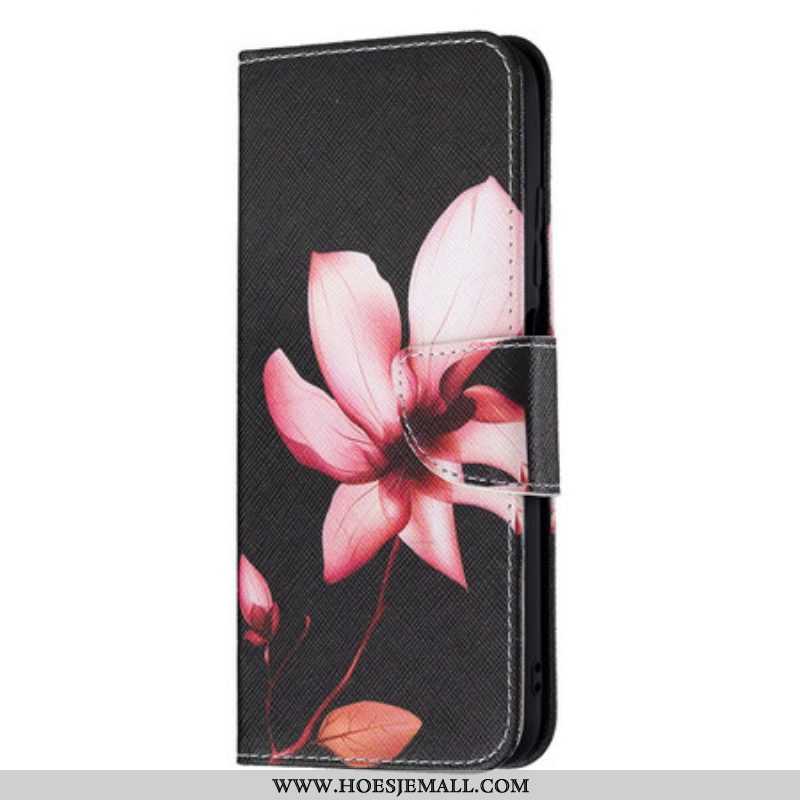 Leren Hoesje voor Xiaomi Redmi Note 10 5G Roze Bloem