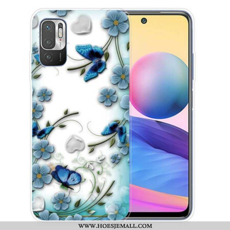 Hoesje voor Xiaomi Redmi Note 10 5G Retro Vlinders En Bloemen