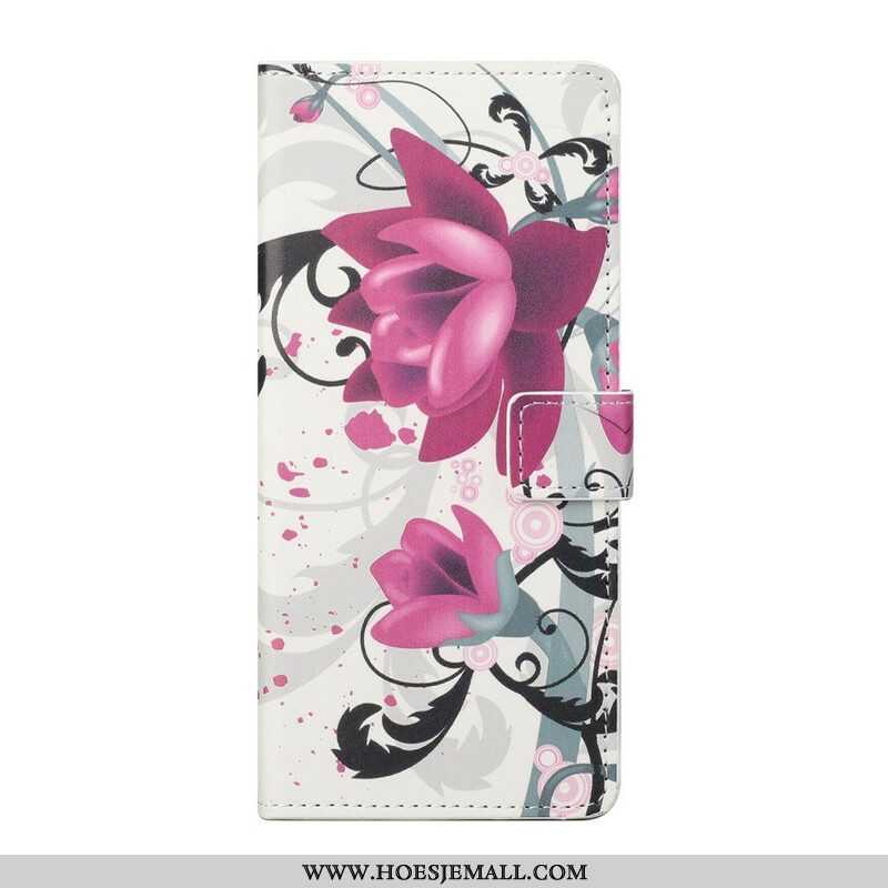 Folio-hoesje voor Xiaomi Redmi Note 10 5G Tropische Bloemen