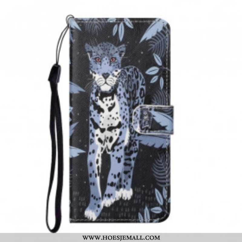 Flip Case voor Xiaomi Redmi Note 10 Pro Met Ketting Luipaard Met Bandjes