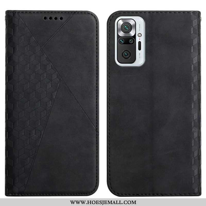 Bescherming Hoesje voor Xiaomi Redmi Note 10 Pro Folio-hoesje Geo Leereffect