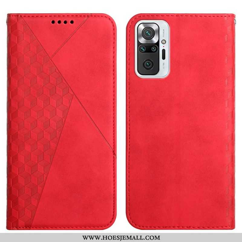 Bescherming Hoesje voor Xiaomi Redmi Note 10 Pro Folio-hoesje Geo Leereffect