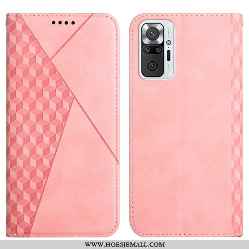 Bescherming Hoesje voor Xiaomi Redmi Note 10 Pro Folio-hoesje Geo Leereffect