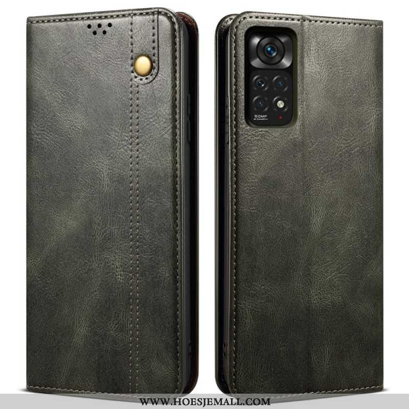 Bescherming Hoesje voor Xiaomi Redmi Note 11 / 11S Folio-hoesje Gewaxt Kunstleer