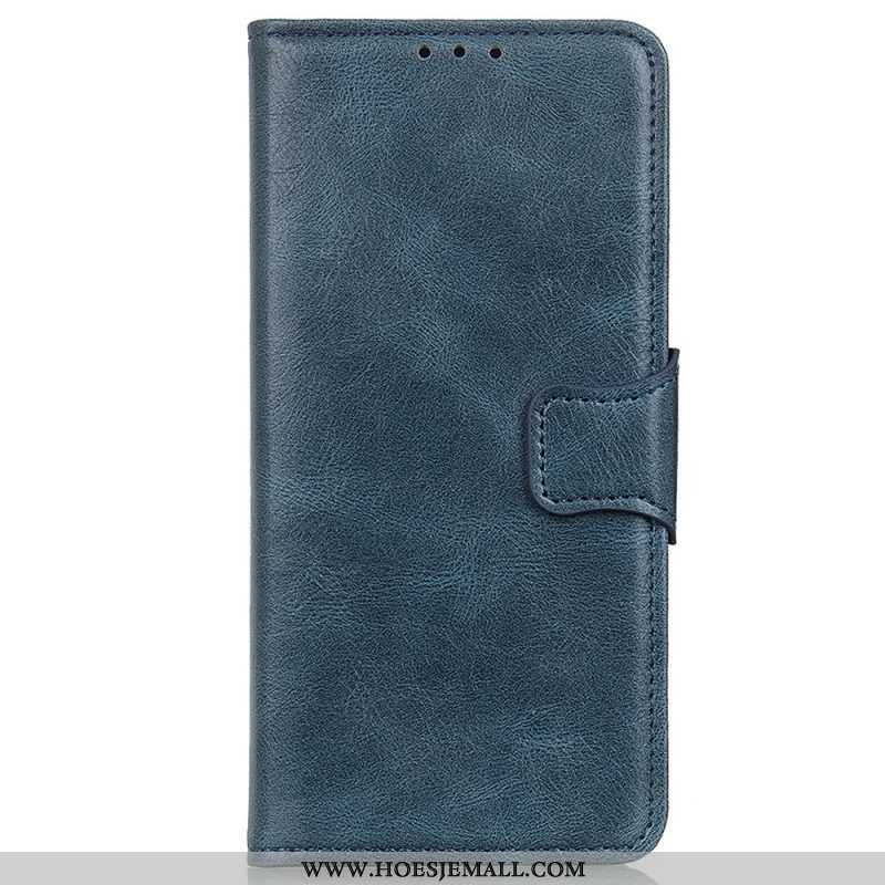 Leren Hoesje voor Xiaomi Redmi Note 11 / 11S Omkeerbare Sluiting Met Leereffect