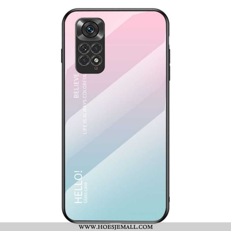 Hoesje voor Xiaomi Redmi Note 11 / 11S Gehard Glas Hallo