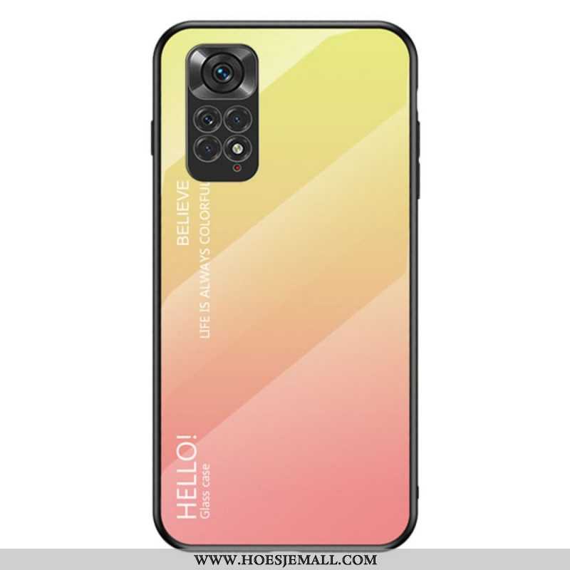 Hoesje voor Xiaomi Redmi Note 11 / 11S Gehard Glas Hallo