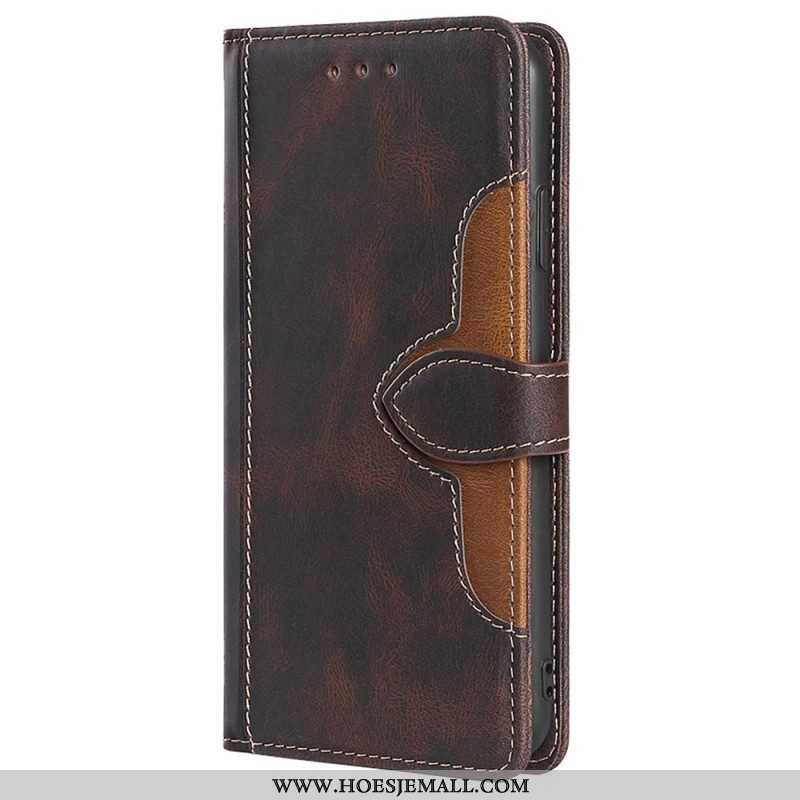 Folio-hoesje voor Xiaomi Redmi Note 11 / 11S Imitatieleer Bicolor Stijlvol