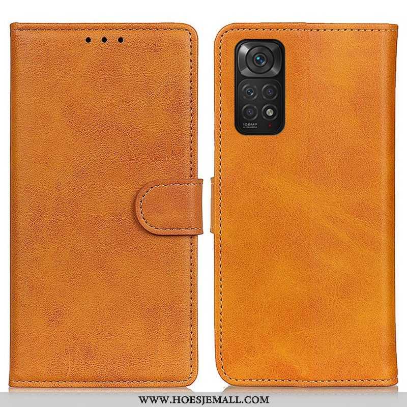 Folio-hoesje voor Xiaomi Redmi Note 11 / 11S Retro Mat Leereffect