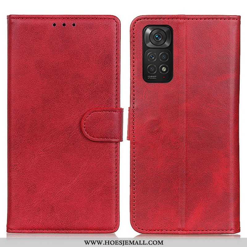 Folio-hoesje voor Xiaomi Redmi Note 11 / 11S Retro Mat Leereffect