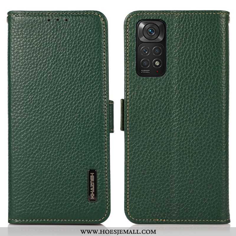 Folio-hoesje voor Xiaomi Redmi Note 11 / 11S Lychee Leer Khazneh Rfid