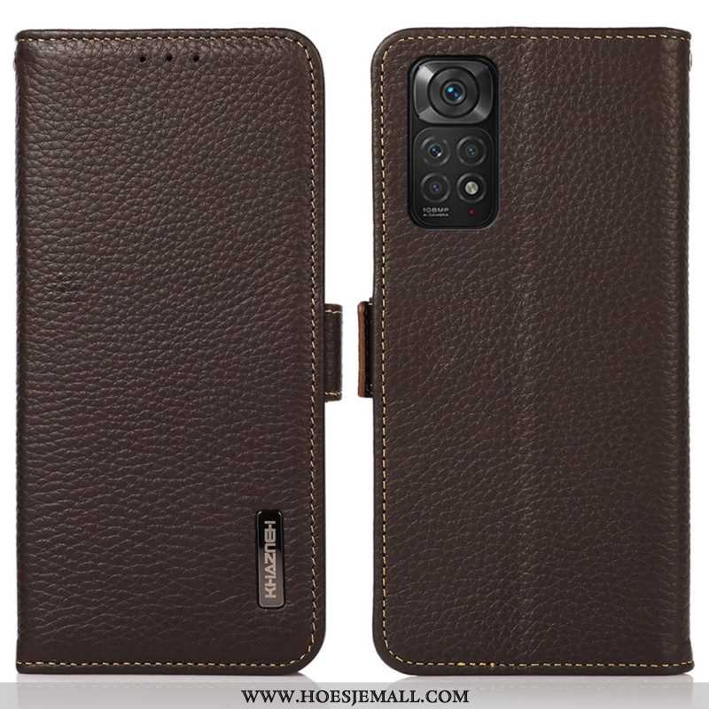 Folio-hoesje voor Xiaomi Redmi Note 11 / 11S Lychee Leer Khazneh Rfid