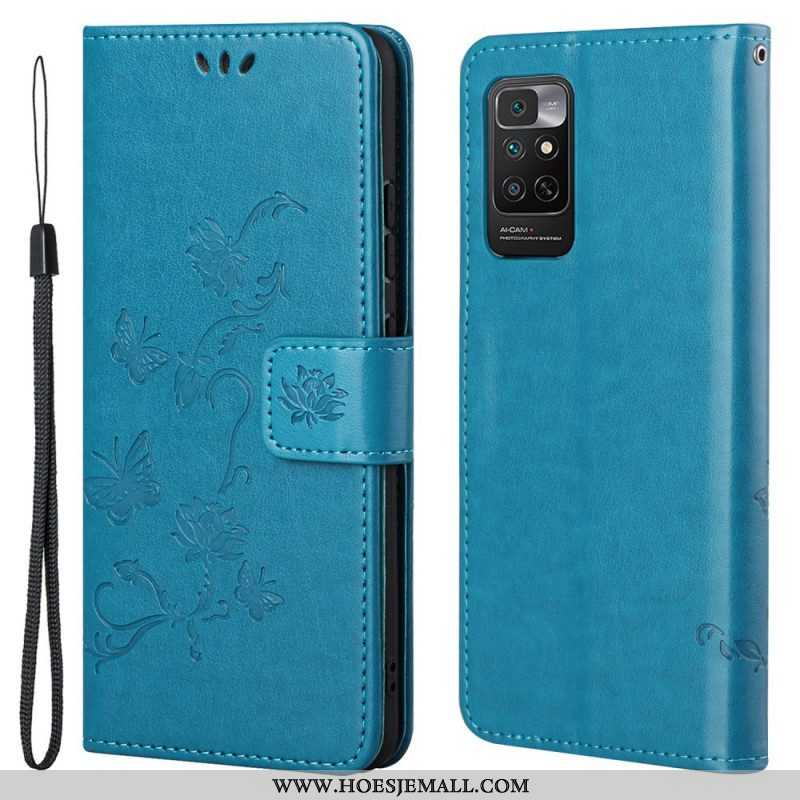 Folio-hoesje voor Xiaomi Redmi Note 11 / 11S Met Ketting Riem Bloemen