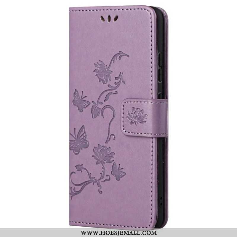 Folio-hoesje voor Xiaomi Redmi Note 11 / 11S Met Ketting Riem Bloemen