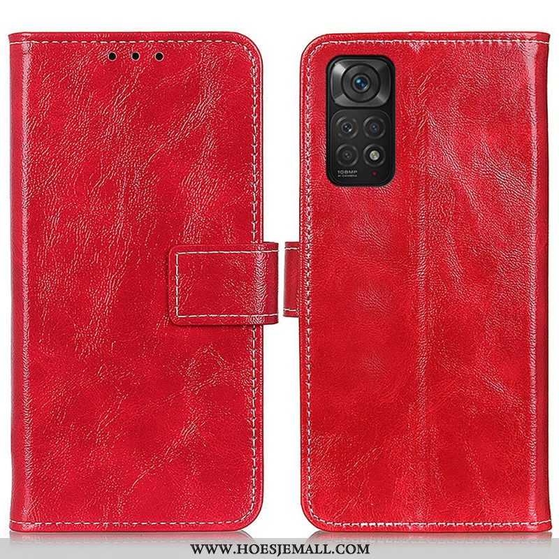 Flip Case voor Xiaomi Redmi Note 11 / 11S Glanzende En Zichtbare Naden