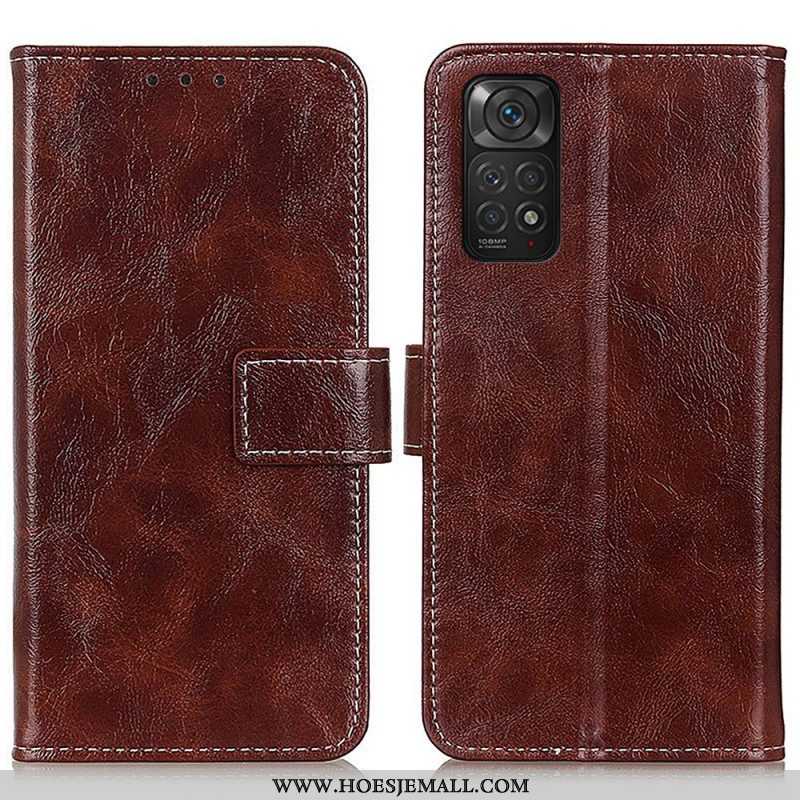 Flip Case voor Xiaomi Redmi Note 11 / 11S Glanzende En Zichtbare Naden