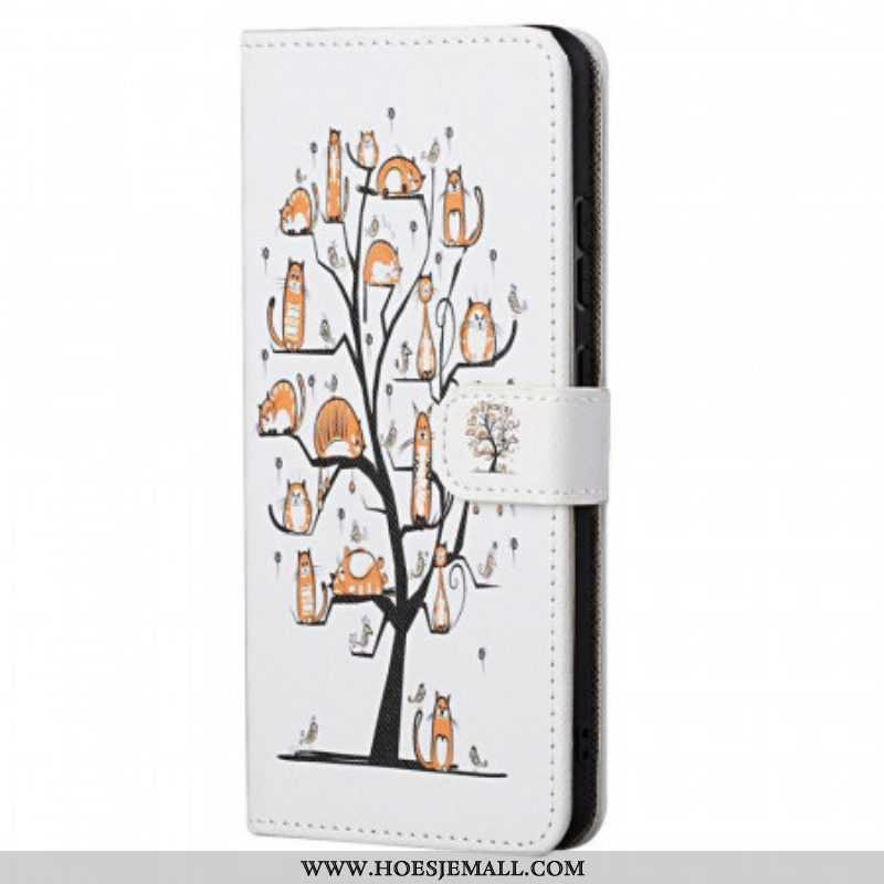 Folio-hoesje voor Xiaomi Redmi Note 11 / 11S Met Ketting Funky Cats Met Riem