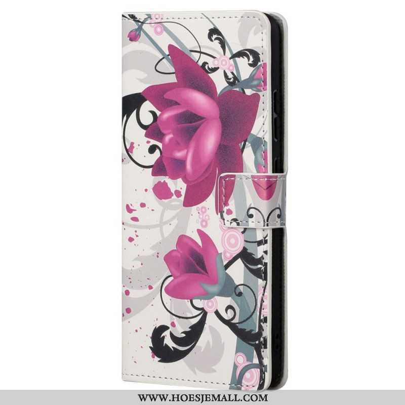 Folio-hoesje voor Xiaomi Redmi Note 11 / 11S Tropische Bloemen