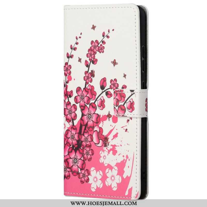 Folio-hoesje voor Xiaomi Redmi Note 11 / 11S Tropische Bloemen