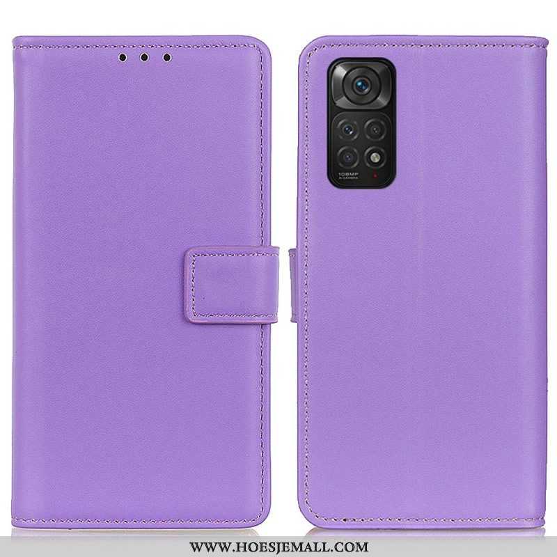 Leren Hoesje voor Xiaomi Redmi Note 11 / 11S Effen Kunstleer