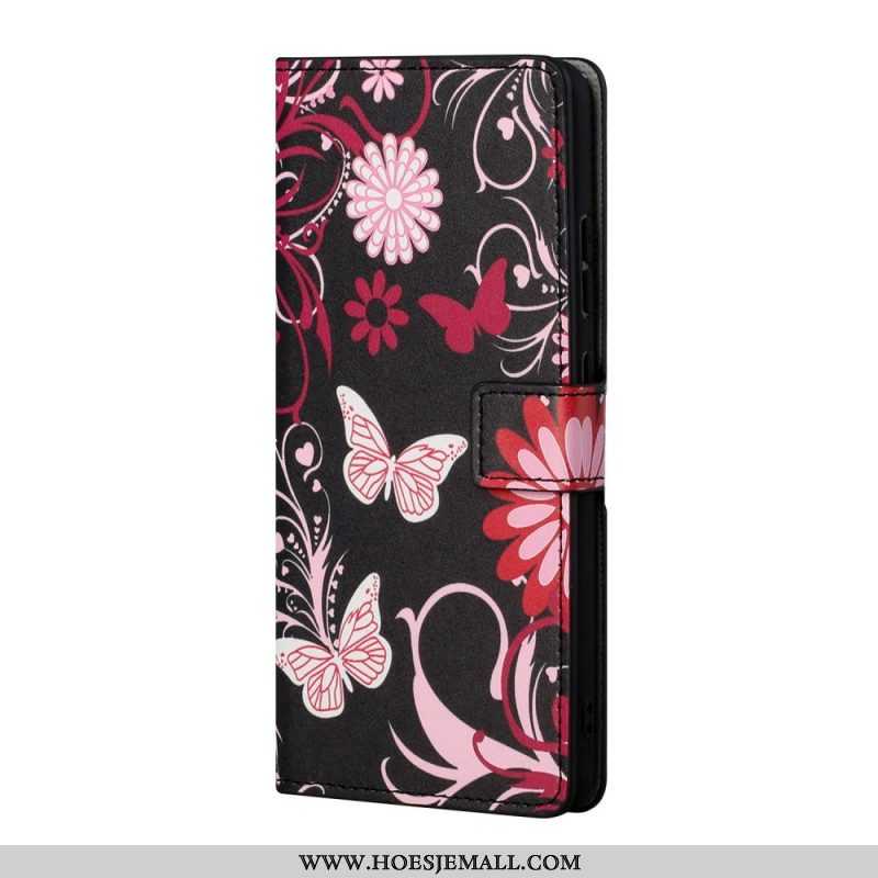 Flip Case voor Xiaomi Redmi Note 11 / 11S Vlinders En Bloemen