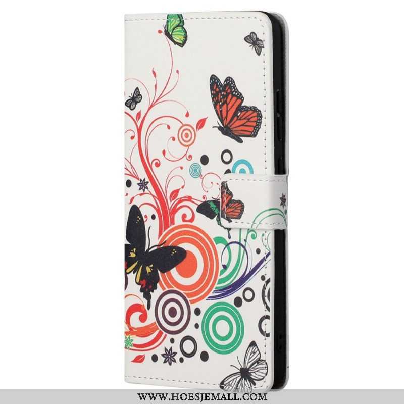 Flip Case voor Xiaomi Redmi Note 11 / 11S Vlinders En Bloemen