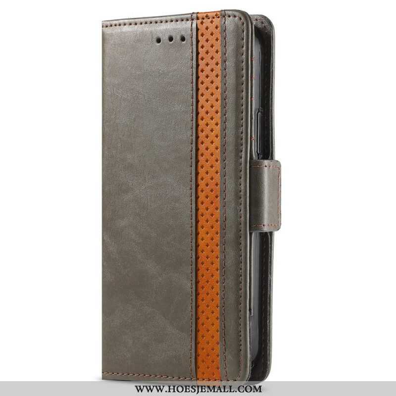 Leren Hoesje voor Xiaomi Redmi Note 11 / 11S Tweekleurige Dubbele Sluiting