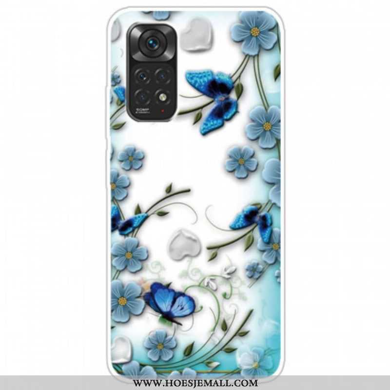 Telefoonhoesje voor Xiaomi Redmi Note 11 Pro / 11 Pro 5G Retro Vlinders En Bloemen