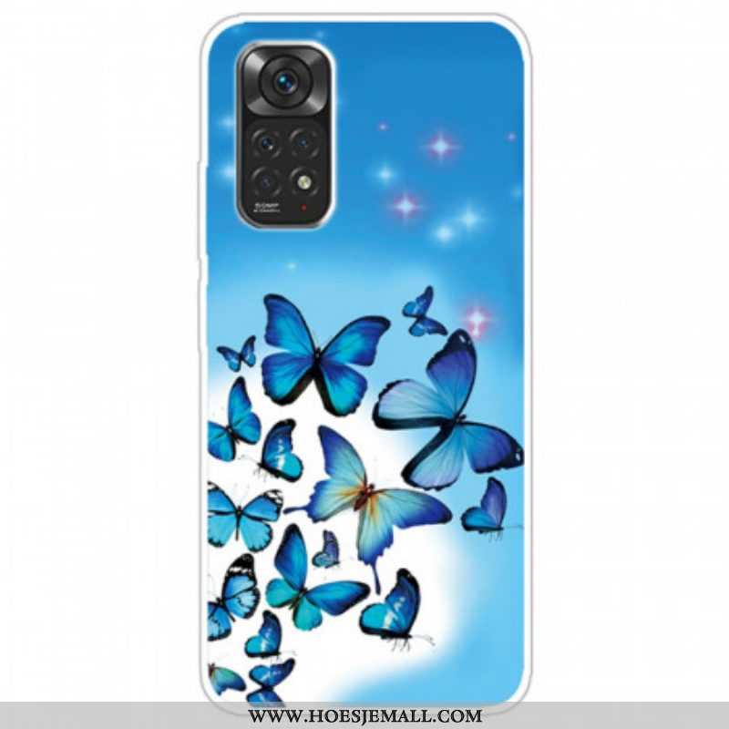 Hoesje voor Xiaomi Redmi Note 11 Pro / 11 Pro 5G Blauwe Vlinders