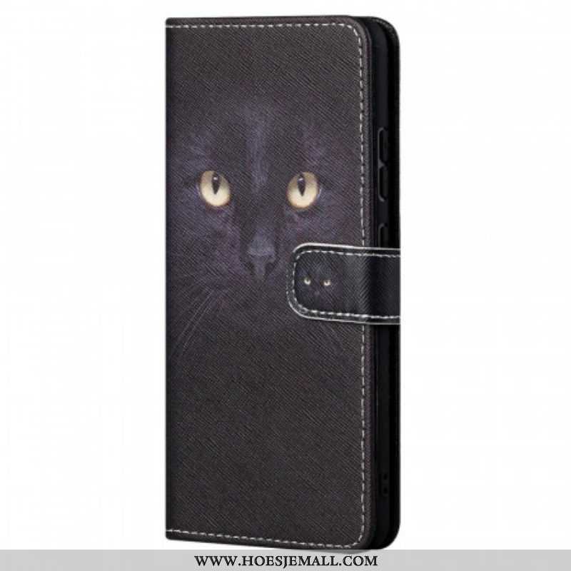 Folio-hoesje voor Xiaomi Redmi Note 11 Pro / 11 Pro 5G Met Ketting Strappy Zwarte Kattenogen