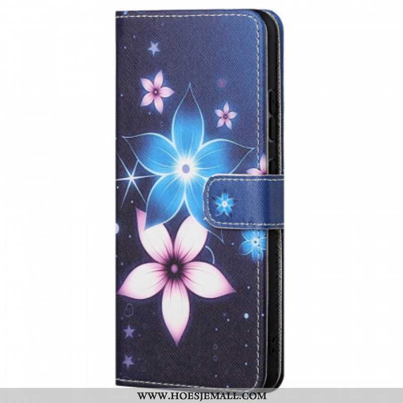 Folio-hoesje voor Xiaomi Redmi Note 11 Pro / 11 Pro 5G Met Ketting Maanband Bloemen