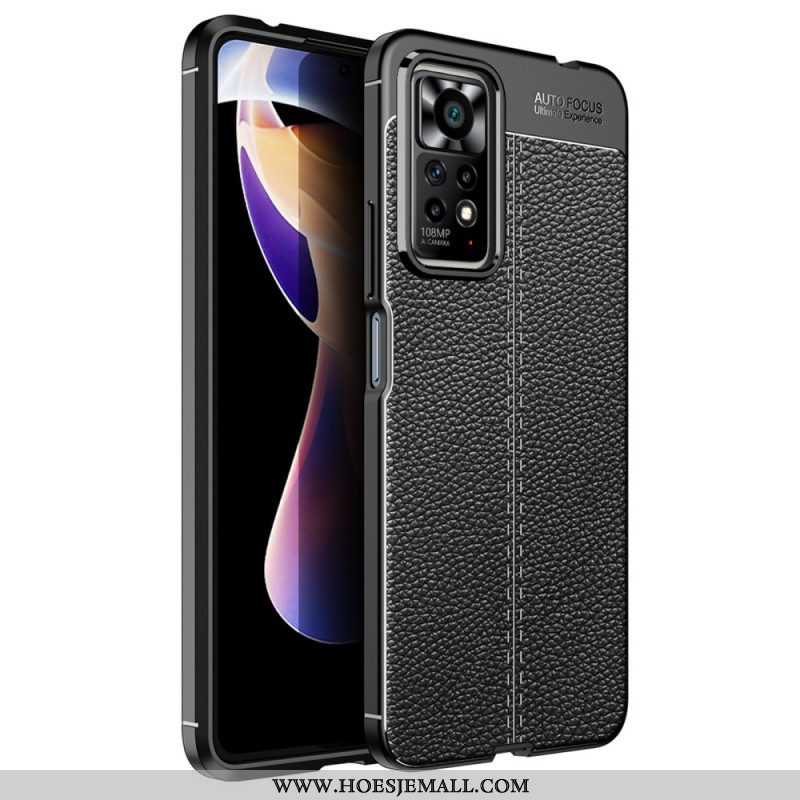 Hoesje voor Xiaomi Redmi Note 11 Pro / 11 Pro 5G Dubbellijnig Litchi-leereffect