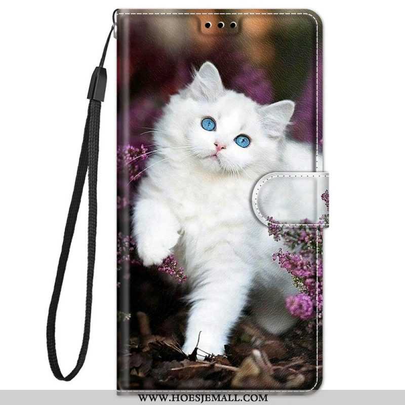 Folio-hoesje voor Xiaomi Redmi Note 11 Pro Plus 5G Met Ketting String Cat Fan