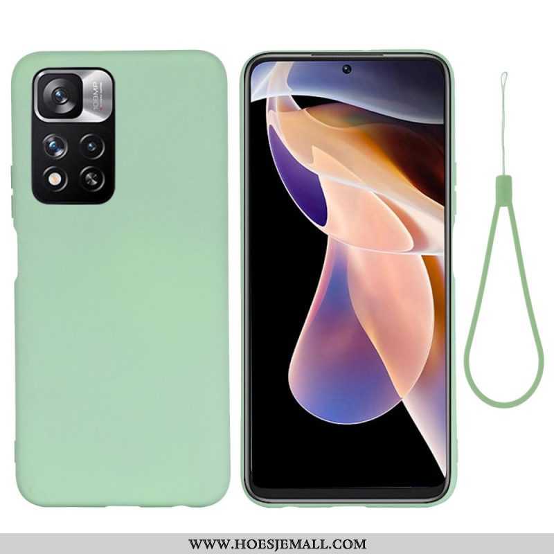 Hoesje voor Xiaomi Redmi Note 11 Pro Plus 5G Vloeibare Siliconen Met Lanyard